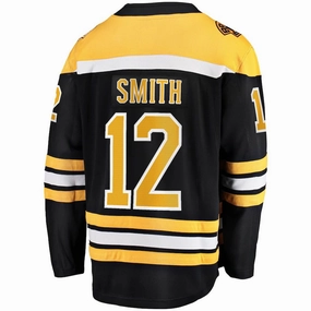B.Bruins #12 Fanatics Branded Home Breakaway Player Jersey  Black Stitched American Hockey Jerseys