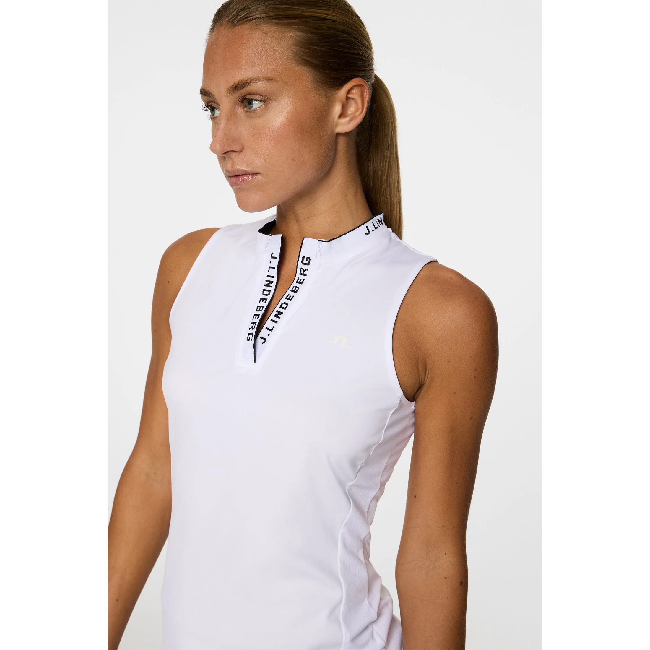 Christmas Eve Sale No Limits, Just Style J.Lindeberg Women'S Leya Sleeveless Golf Shirt - White