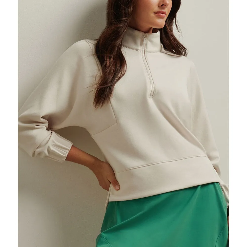 Affordable Flash Sale Peter Millar Women'S Flora Knit Melange Half-Zip Golf Pullover - Stone