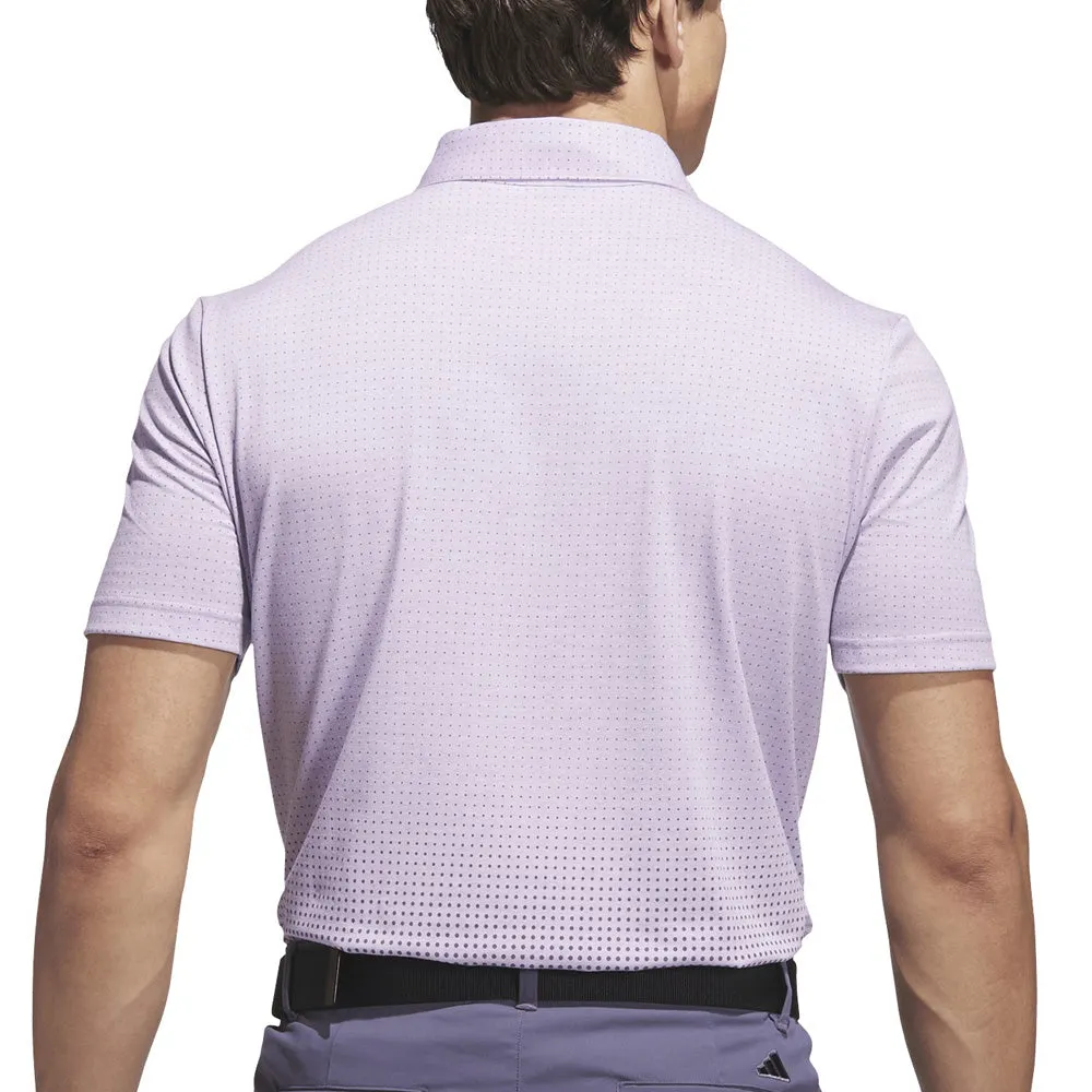 Unapologetically You Adidas Go-To Rise Print Sleeve Logo Polo Shirt - Powder Plum