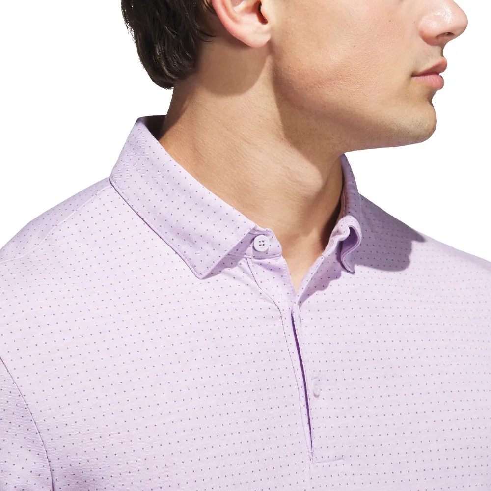 Made to Turn Heads Bring the Heat Adidas Go-To Rise Print Sleeve Logo Polo Shirt - Powder Plum