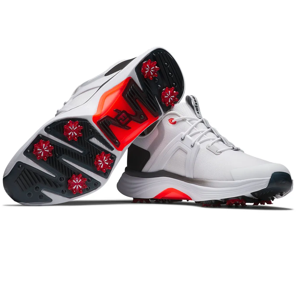 Own the Moment Footjoy Hyperflex Spiked Waterproof Shoes - White/Black/Red