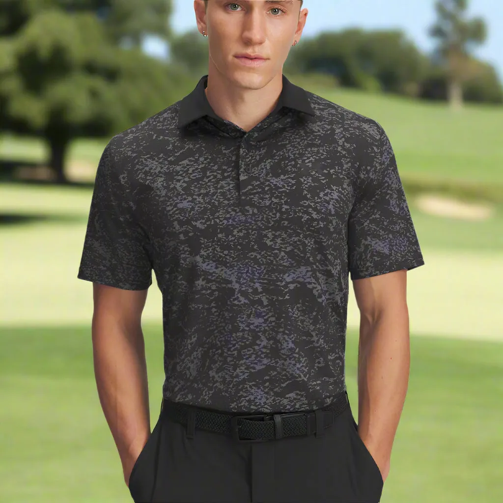 Under Armour Playoff 3.0 Printed Polo Shirt - Black/Castlerock/Black Thanksgiving Day Sale
