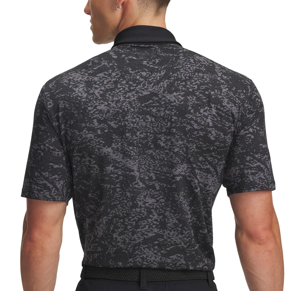 Under Armour Playoff 3.0 Printed Polo Shirt - Black/Castlerock/Black Flash Sale