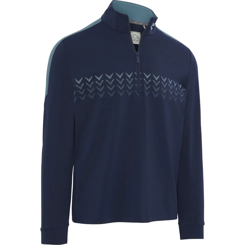 Callaway 1/4 Zip Block Chev Pullover - Peacoat Keep Going Strong Unleash Your Power