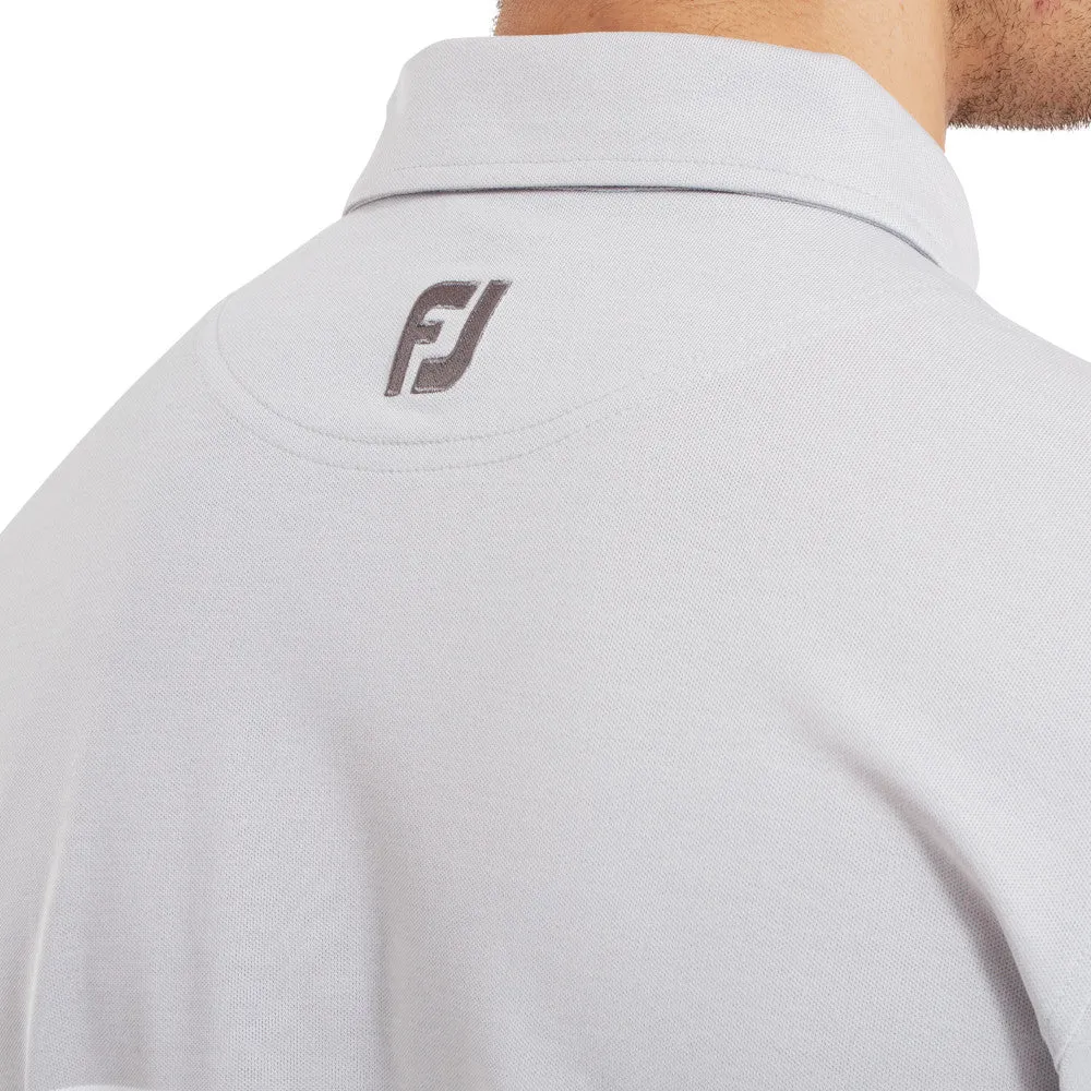 Black Friday Offer Footjoy Double Chest Band Pique Polo Shirt - Grey