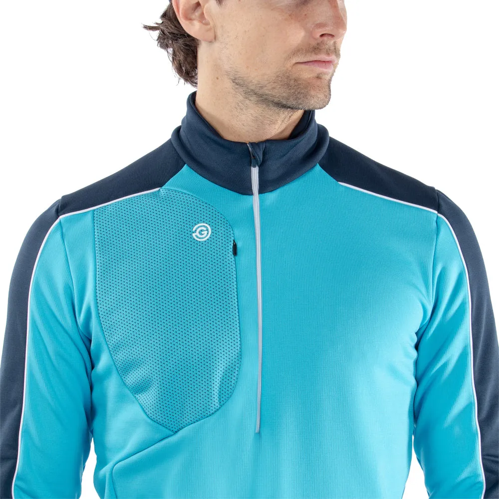 New Year's Eve Sale Never Just Walk Galvin Green Dave 1/4 Zip Pullover - Aqua/Navy
