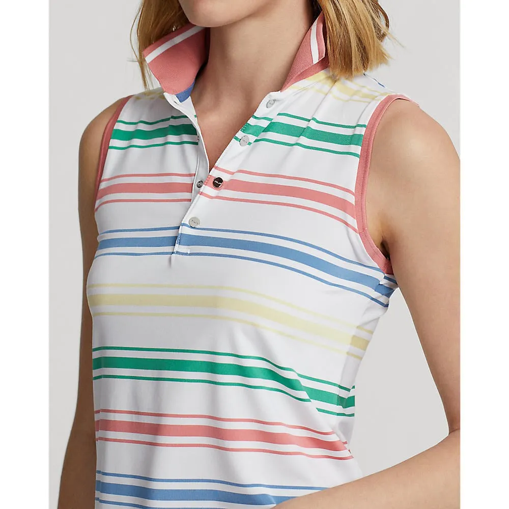 Labor Day Sale Rlx Ralph Lauren Women'S Printed Airflow Sleeveless Golf Shirt - Pure White Multi