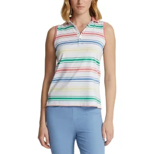 Memorial Day Sale Exclusive Deal Rlx Ralph Lauren Women'S Printed Airflow Sleeveless Golf Shirt - Pure White Multi