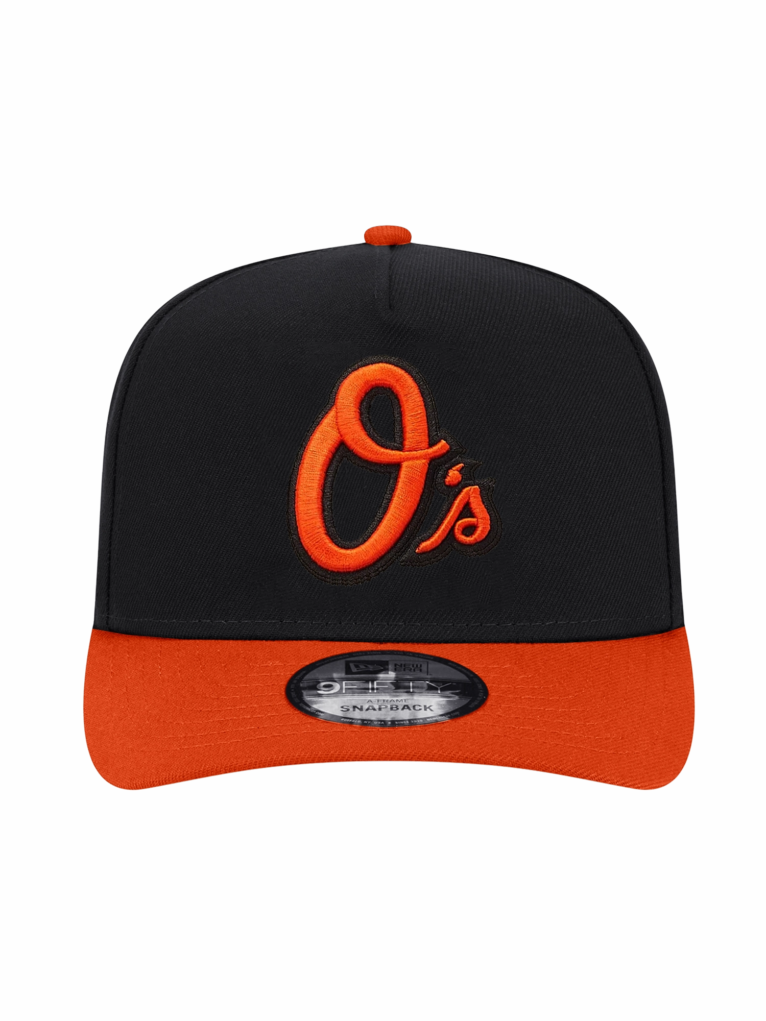Baltimore Orioles New Era MLB Alt 2T Pre-Curved 9FIFTY A-Frame Snapback Hat - Black