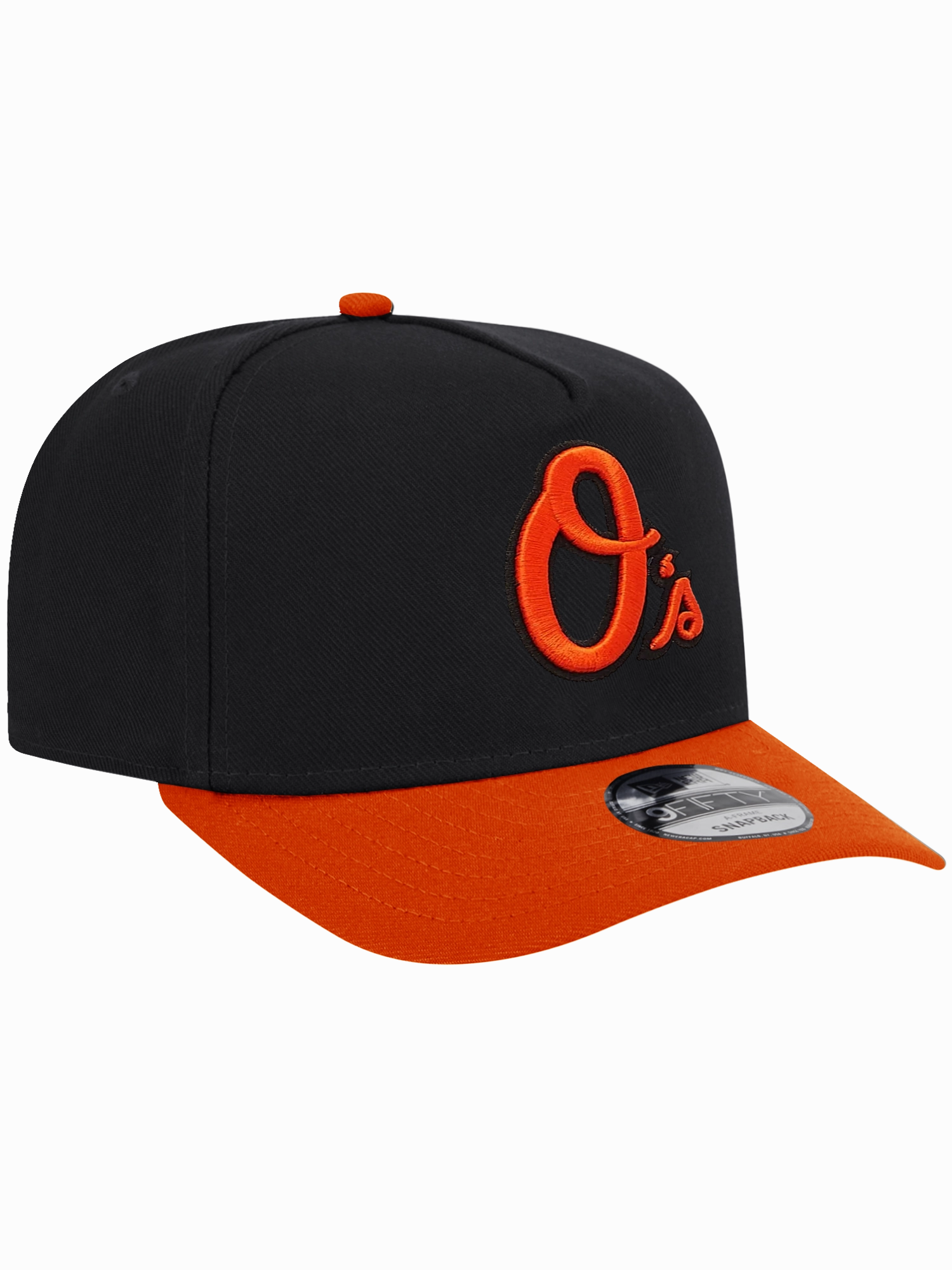 Baltimore Orioles New Era MLB Alt 2T Pre-Curved 9FIFTY A-Frame Snapback Hat - Black