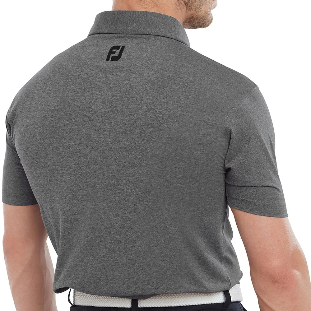Clearance Sale Style Meets Power Footjoy Heather Self Collar Polo Shirt - Black Heather