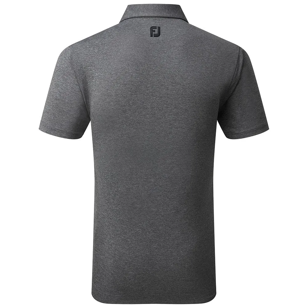 Footjoy Heather Self Collar Polo Shirt - Black Heather Holiday Sale