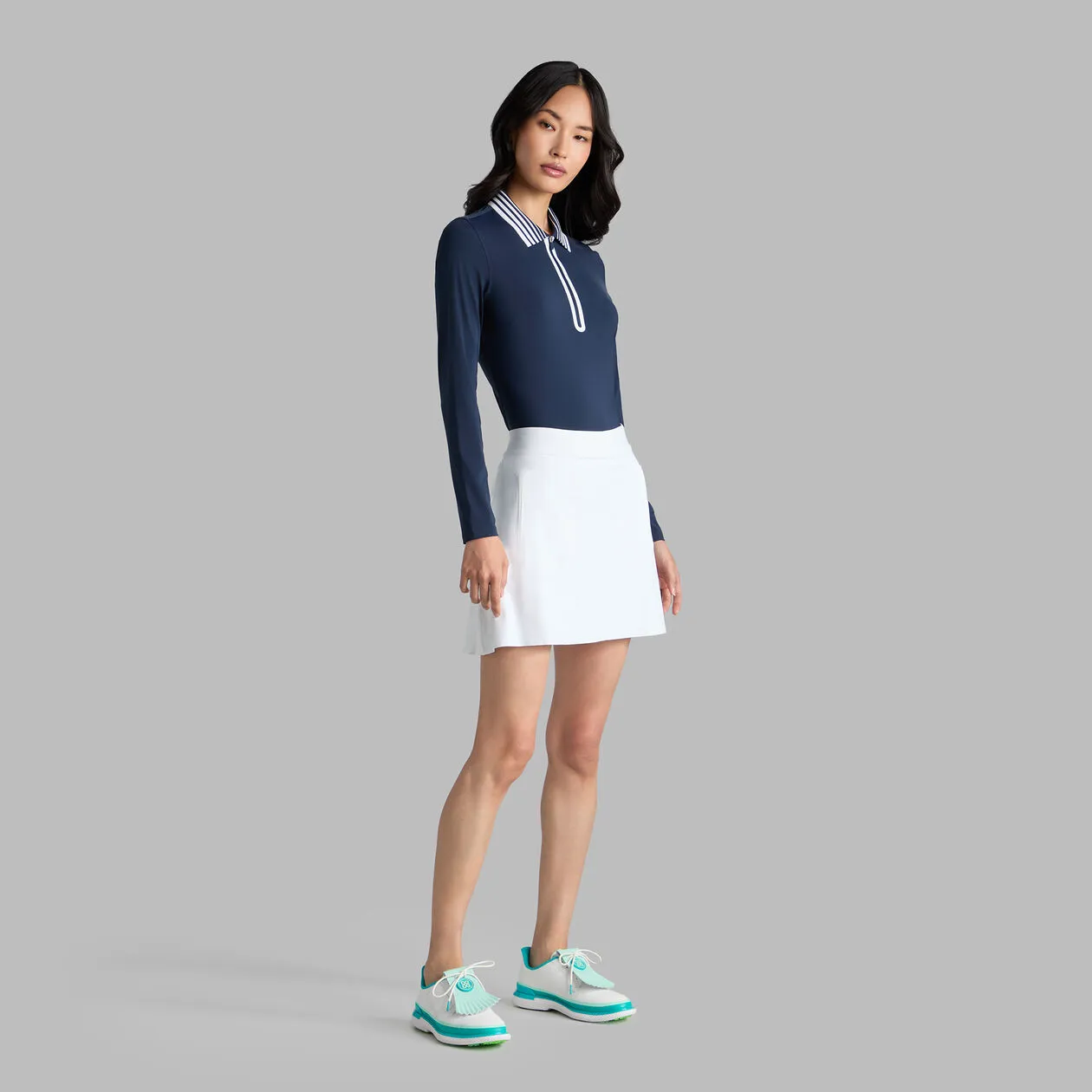 G/Fore Women'S Silky Tech 1/4 Zip Long Sleeve Golf Polo Shirt - Twilight Winter Sale