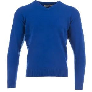 Game-Changer Footwear Move Like You Mean It Proquip Lambswool Water Repellent V Neck Golf Sweater - Electric Blue
