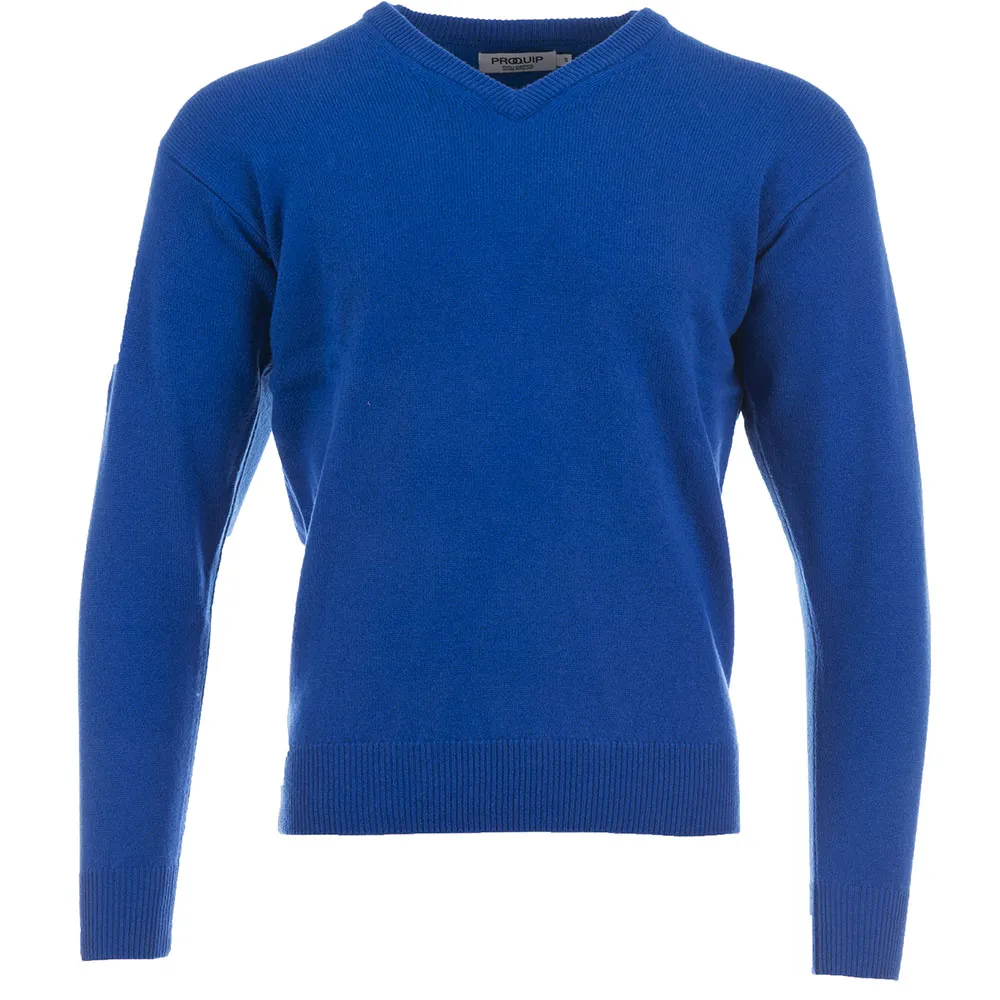 Game-Changer Footwear Move Like You Mean It Proquip Lambswool Water Repellent V Neck Golf Sweater - Electric Blue