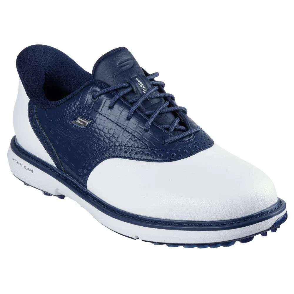 Halloween Sale New Year's Eve Sale Skechers Go Golf Prestige Ladies Spikeless Waterproof Shoes - White/Navy