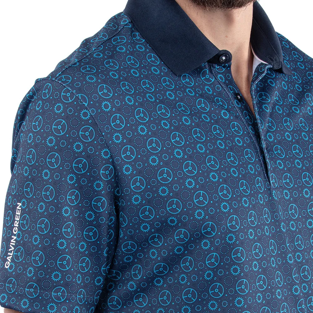Galvin Green Miracle Polo Shirt - Aqua/Navy Black Friday Offer Never Just Walk