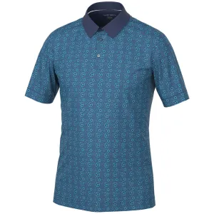 Galvin Green Miracle Polo Shirt - Aqua/Navy Steal Performance Unleashed