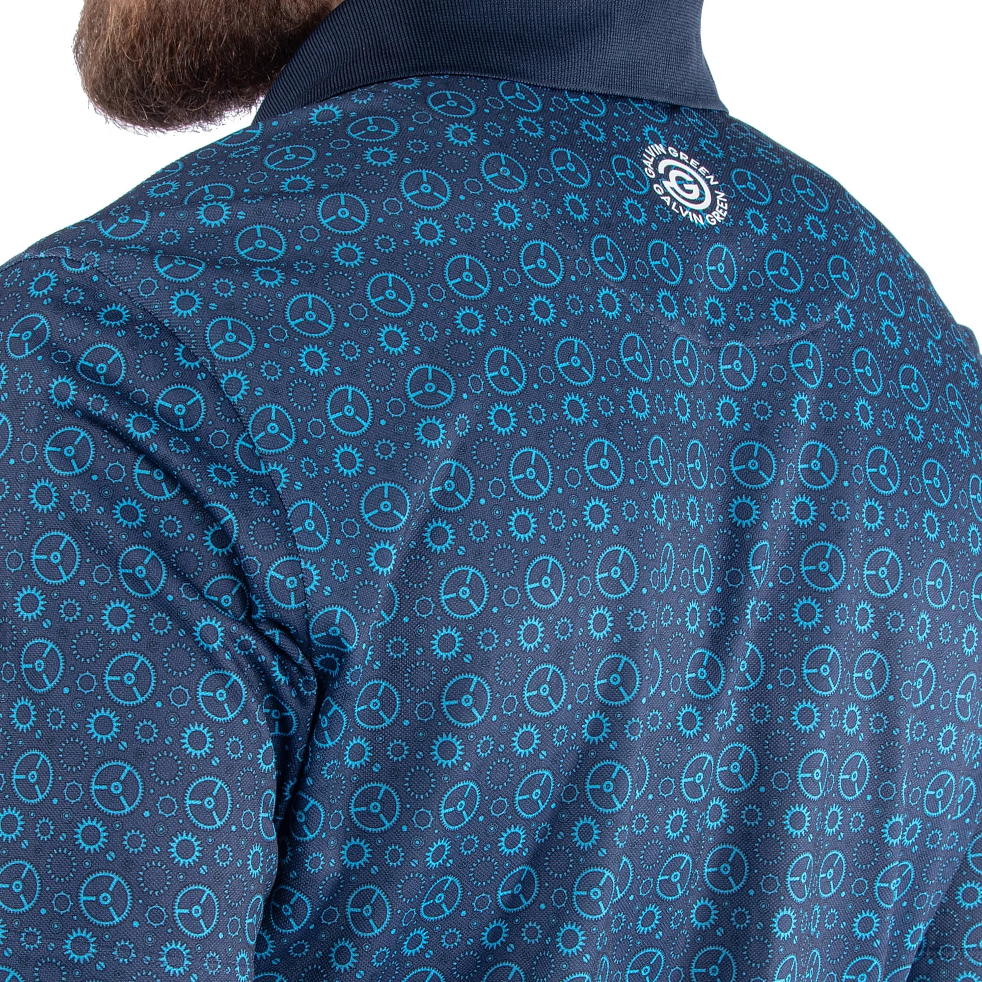 Walk with Purpose Galvin Green Miracle Polo Shirt - Aqua/Navy