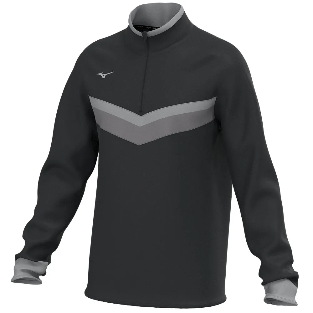 Mizuno V Stripe 1/4 Zip Pullover - Black Break Boundaries Command Attention