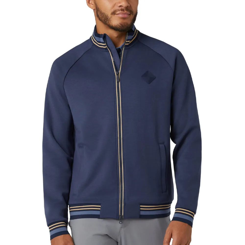 Fuel Your Fire Steal Original Penguin Full Zip Heritage Knit Track Jacket - Black Iris/Bijou Heather