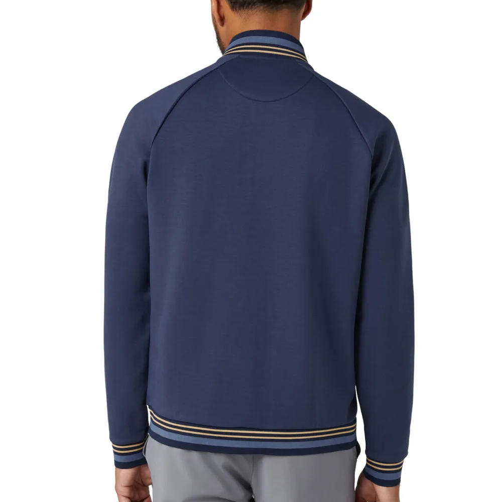 Move Like You Mean It Original Penguin Full Zip Heritage Knit Track Jacket - Black Iris/Bijou Heather