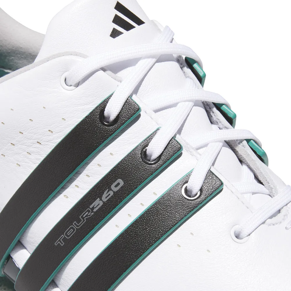 Adidas Tour360 24 Spiked Waterproof Shoes - Ftwr White/Core Black/Aurora Ivy Christmas Day Sale Special Offer