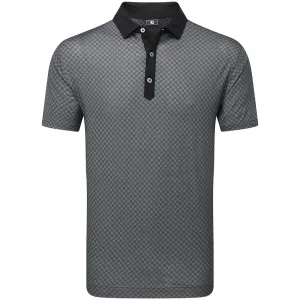 Made to Turn Heads Designed to Dominate Footjoy Checker Jacquard Polo Shirt - Black/White