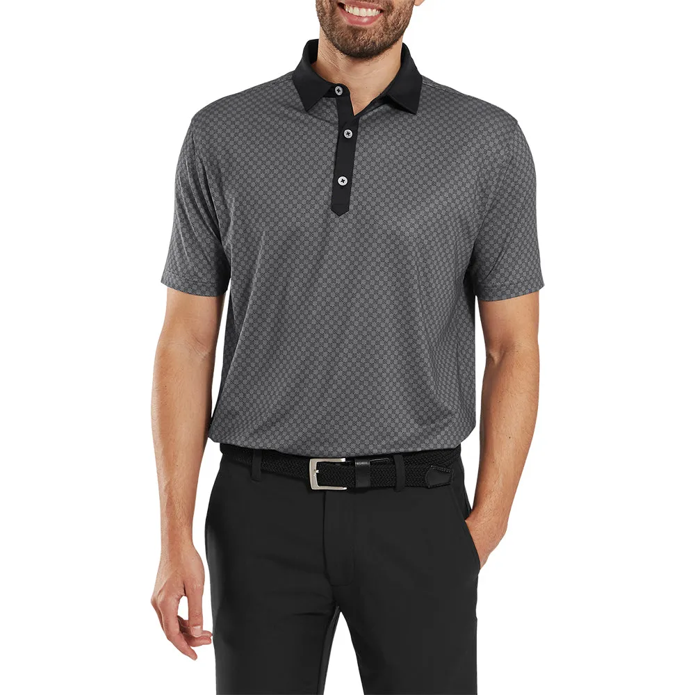 Special Offer Footjoy Checker Jacquard Polo Shirt - Black/White
