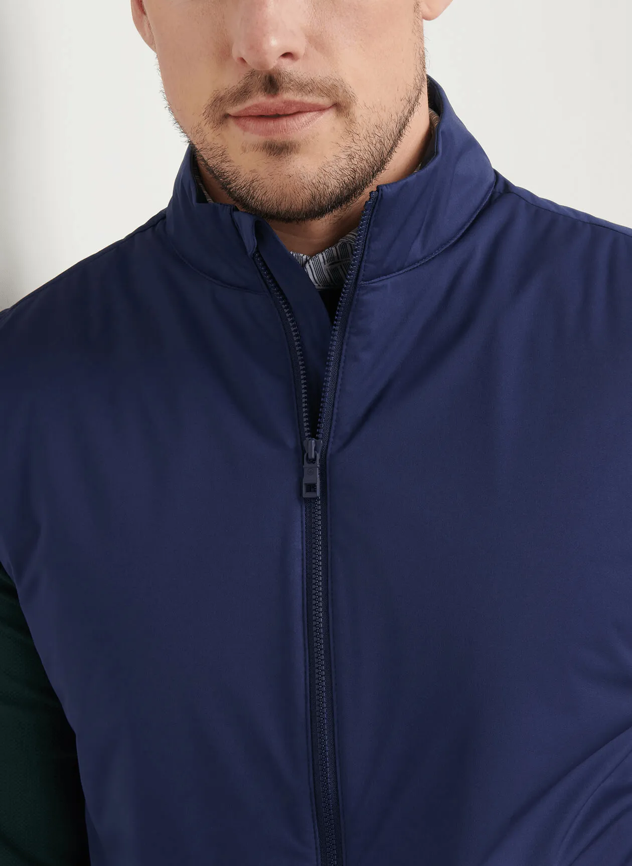 Peter Millar - Men'S Fuse Hybrid Vest - Navy Engineered for Speed Own the Vibe
