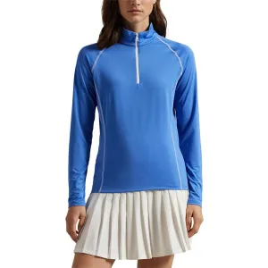Walk with Purpose Not for the Ordinary Rlx Ralph Lauren Women'S Jersey Uv Quarter Zip Golf Pullover - Summer Blue