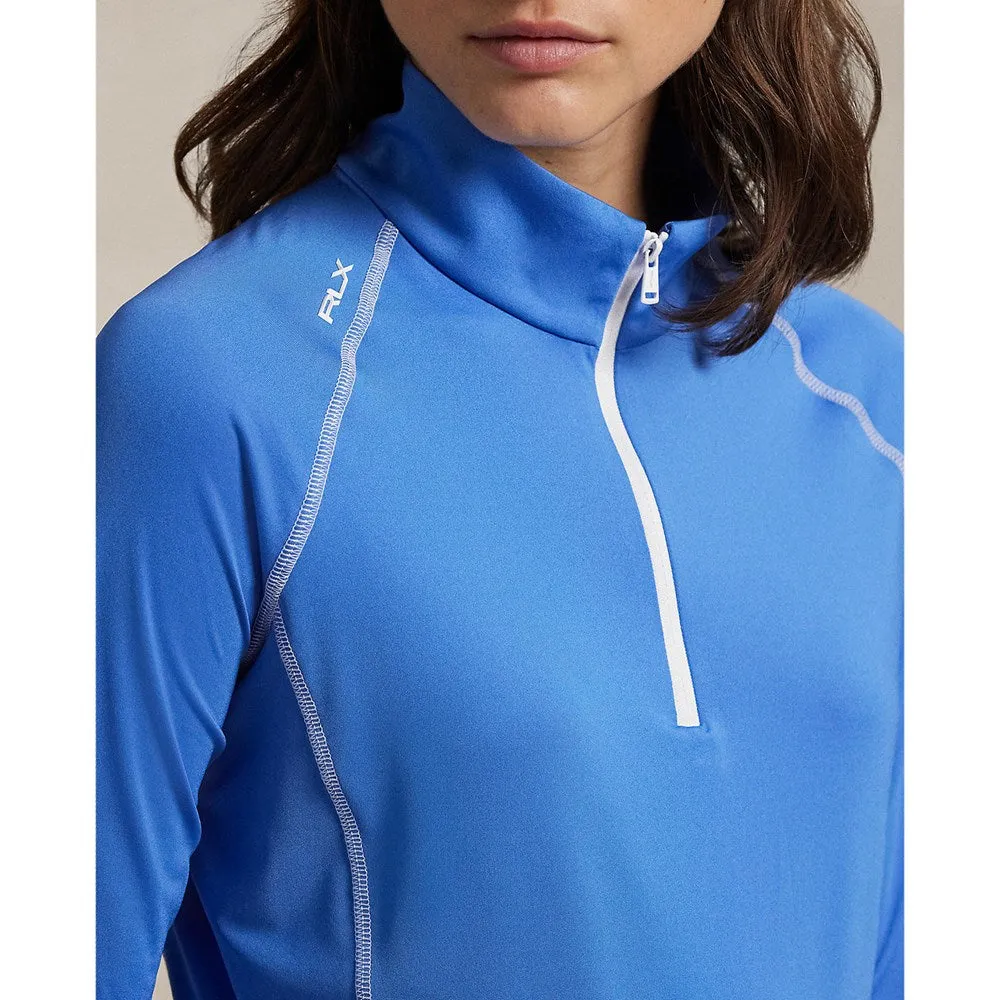 Rlx Ralph Lauren Women'S Jersey Uv Quarter Zip Golf Pullover - Summer Blue Autumn Sale
