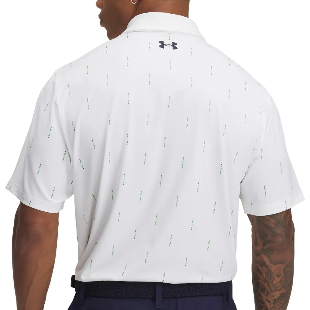 Under Armour Tee To Green Printed Polo Shirts - White/Midnight Navy Stride with Confidence