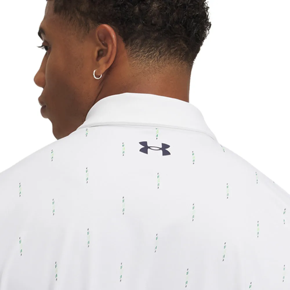 Loud Looks, Smooth Moves Under Armour Tee To Green Printed Polo Shirts - White/Midnight Navy