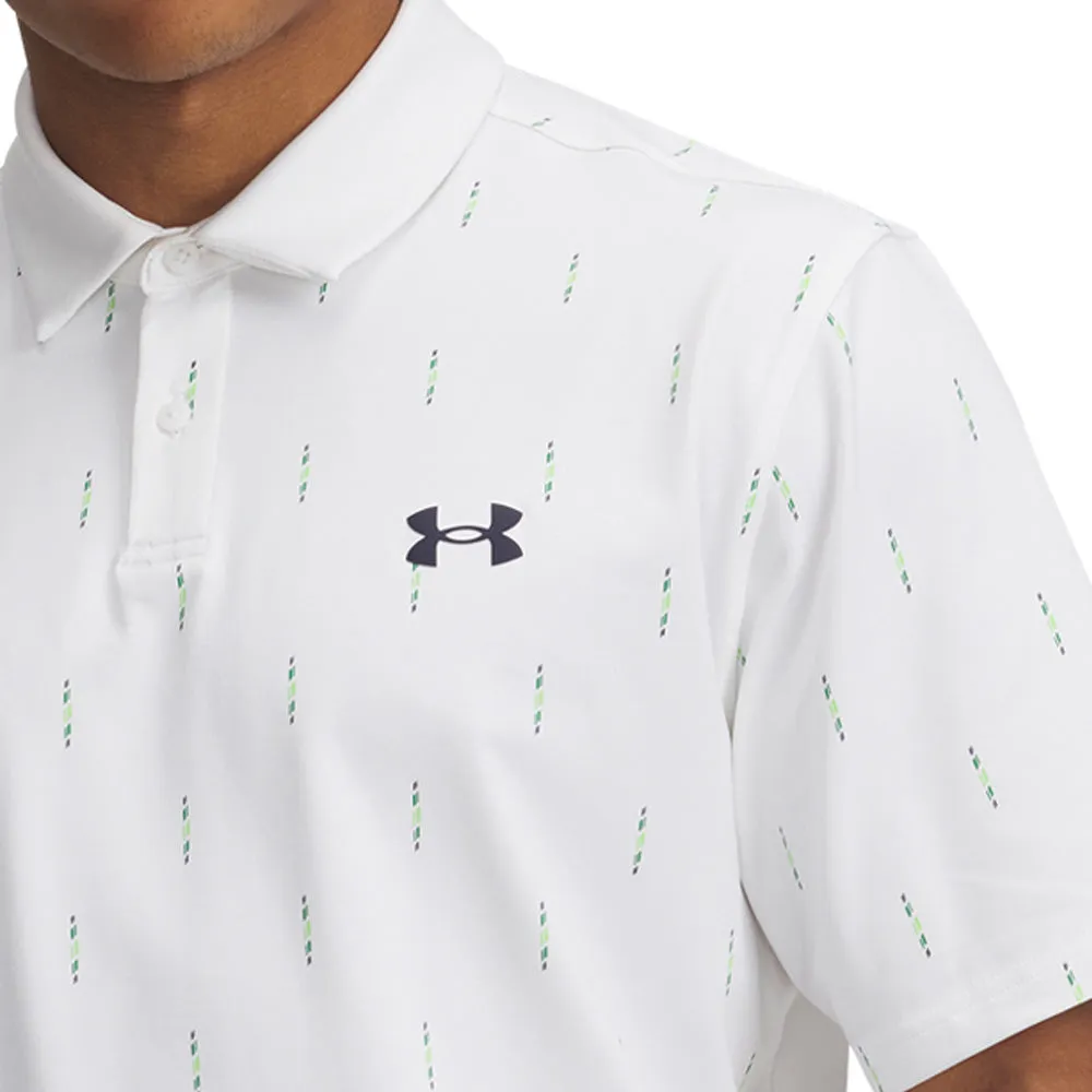 Under Armour Tee To Green Printed Polo Shirts - White/Midnight Navy Gear Up and Go