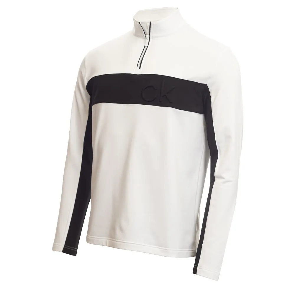 Easter Sale Independence Day Sale Calvin Klein Embossed Half Zip Insul-Lite Pullover - White/Black