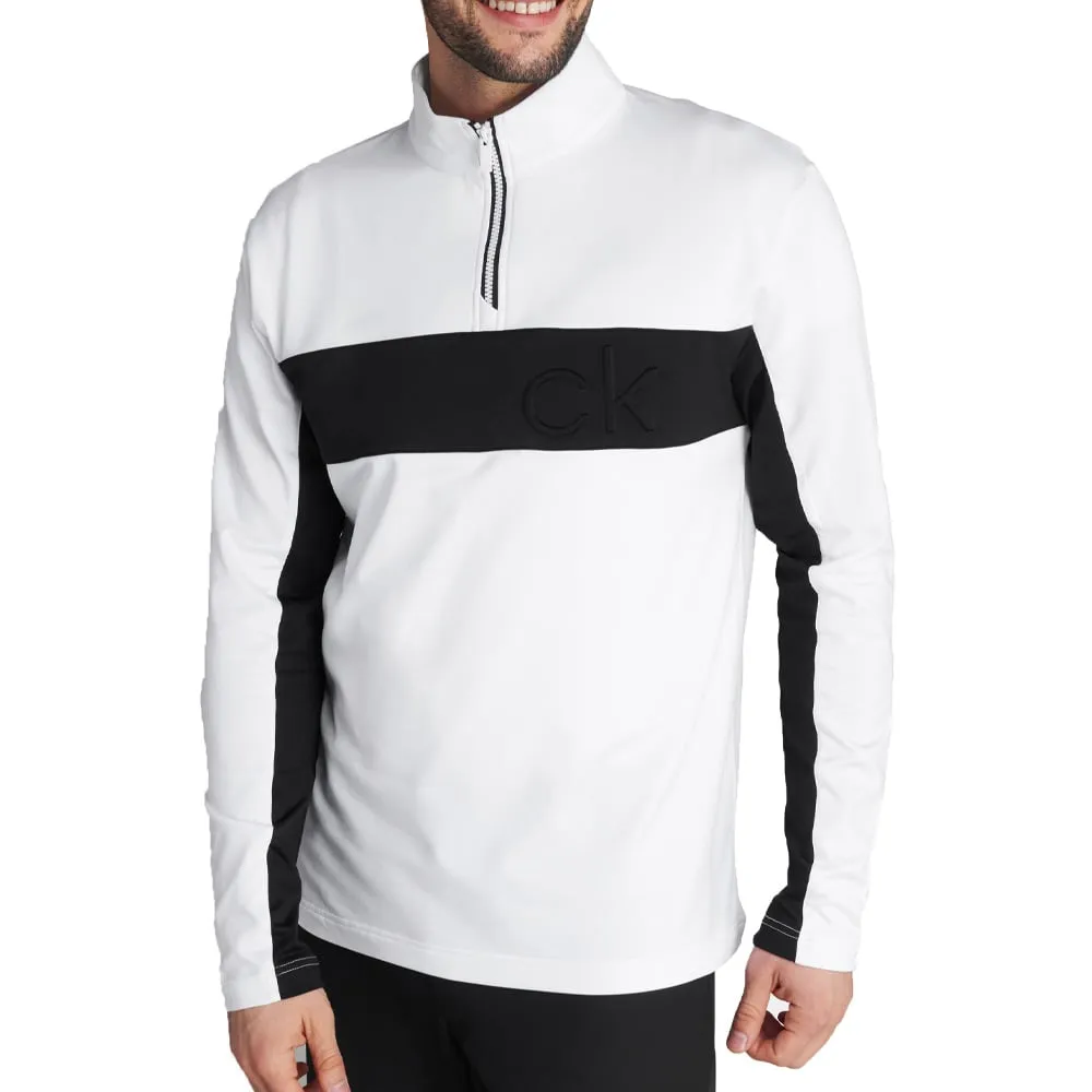 Affordable Made to Move Calvin Klein Embossed Half Zip Insul-Lite Pullover - White/Black