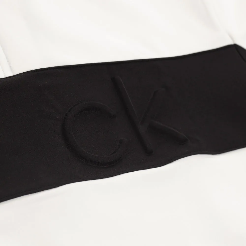 Calvin Klein Embossed Half Zip Insul-Lite Pullover - White/Black Feel the Energy