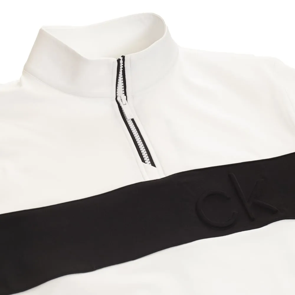 Chase What Moves You Independence Day Sale Calvin Klein Embossed Half Zip Insul-Lite Pullover - White/Black