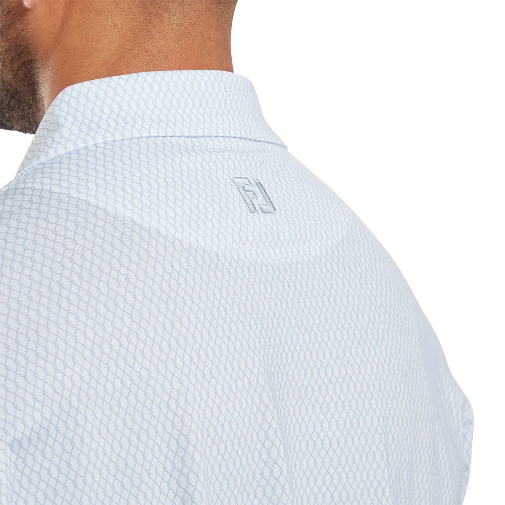 Footjoy Irongate Print Lisle Polo Shirt - White/Skyway Spring Sale Fuel Your Fire