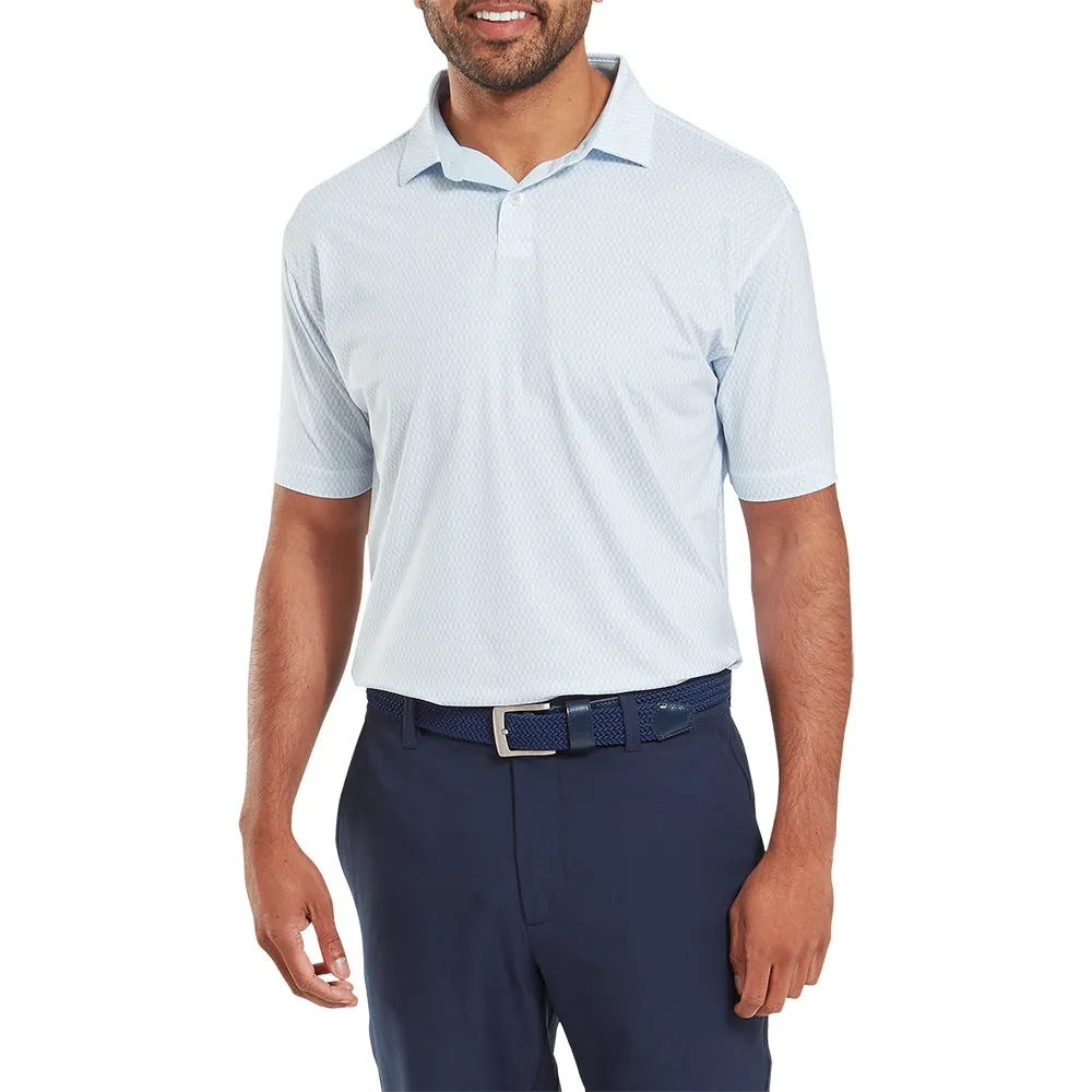 Footjoy Irongate Print Lisle Polo Shirt - White/Skyway Unleash Your Power