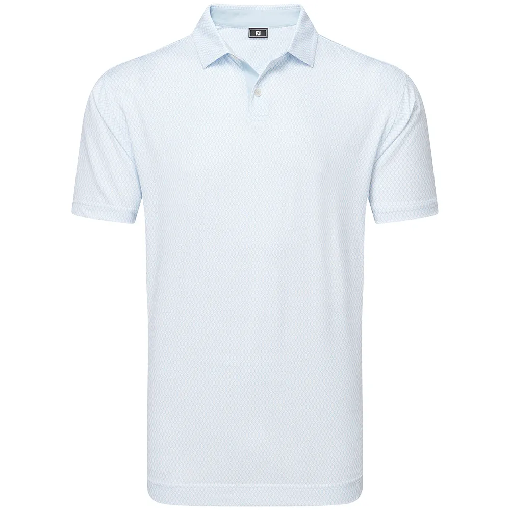 Built to Move You Designed to Dominate Footjoy Irongate Print Lisle Polo Shirt - White/Skyway