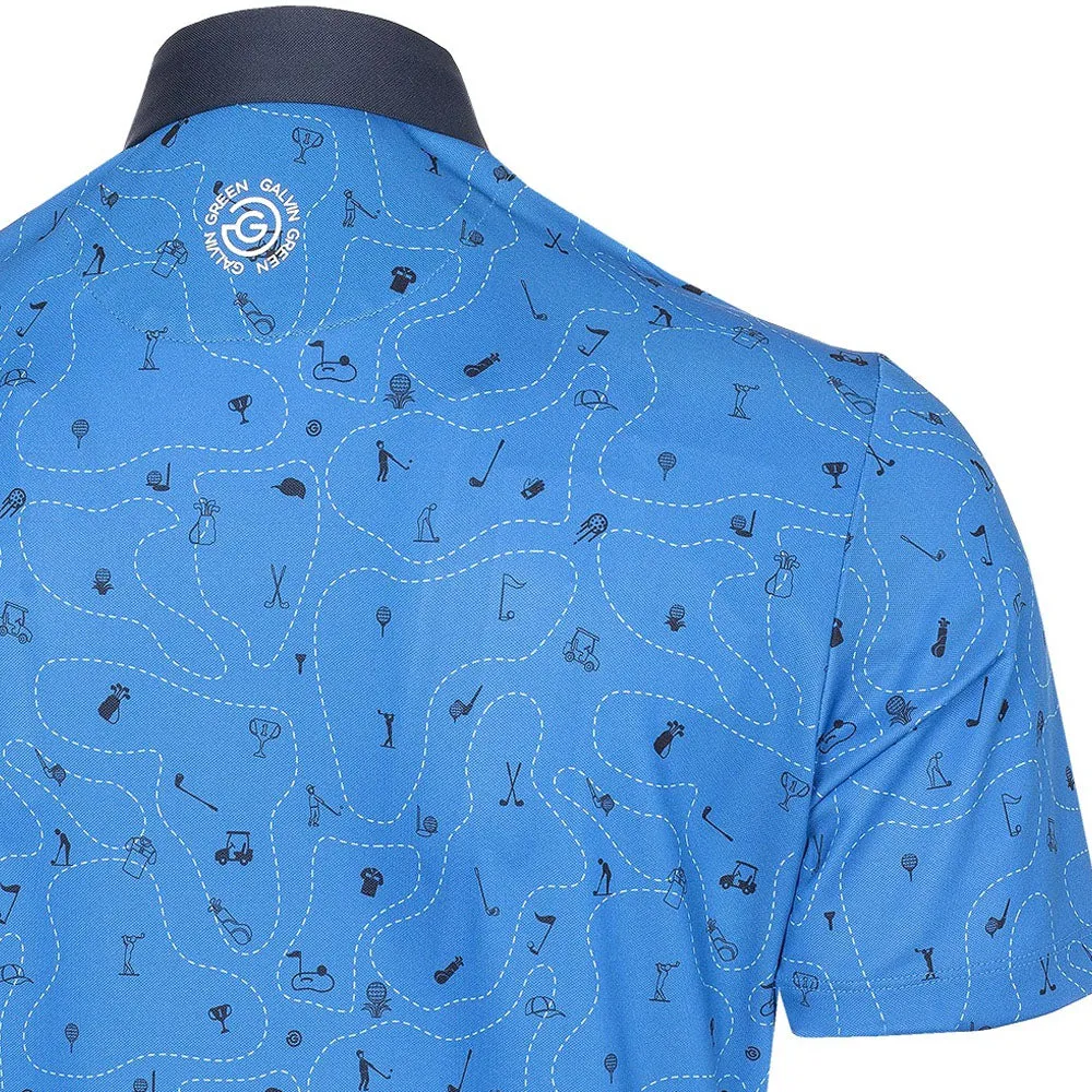 Galvin Green Miro V8  Polo Shirt - Blue/Navy Budget Friendly
