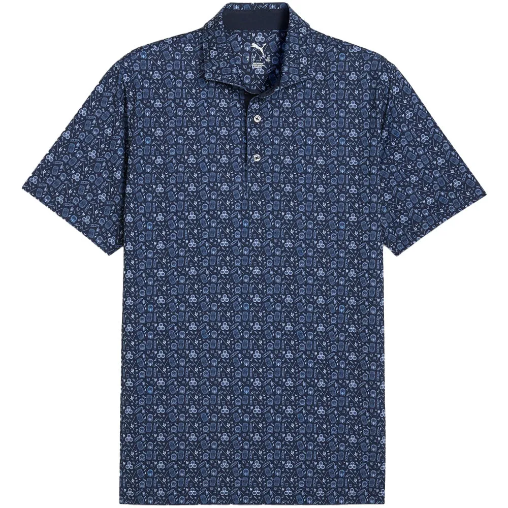 Dare to Lead Puma Mattr Port Polo Shirt - White Glow/Deep Navy