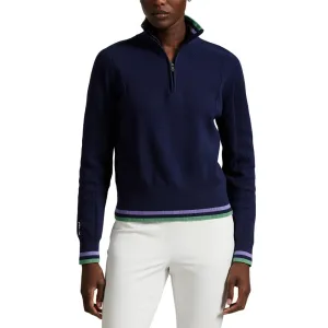 Rlx Ralph Lauren Women'S Coolmax Wool 1/4 Zip Pullover - Refined Navy Autumn Sale