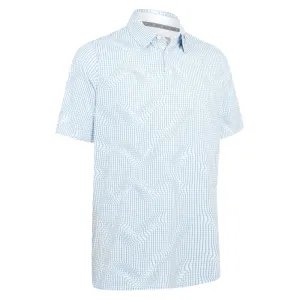 Callaway Warped Gingham Print Polo Shirt - Bright White Own Every Step