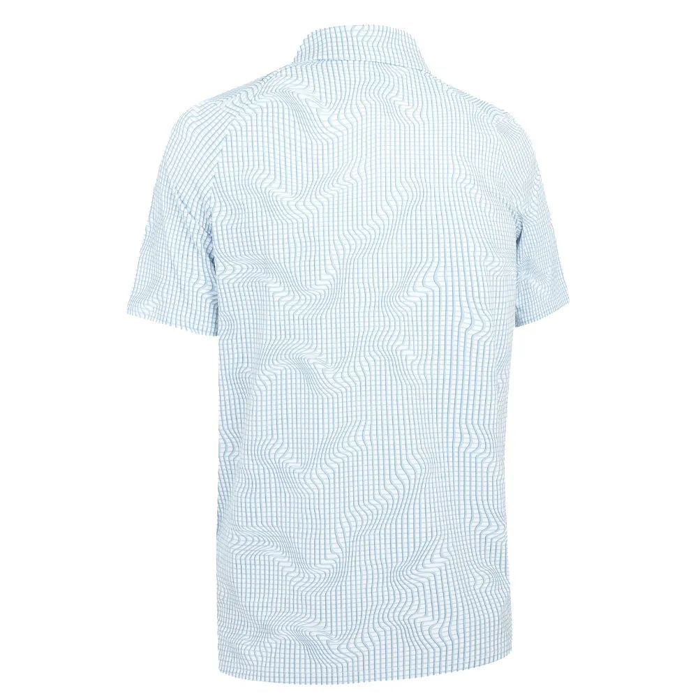 Style Meets Power Callaway Warped Gingham Print Polo Shirt - Bright White