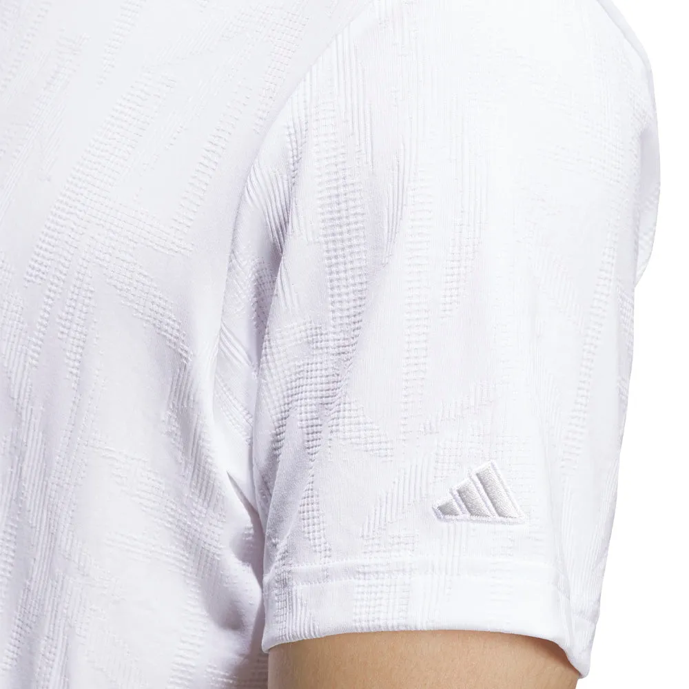 Stride with Confidence Step into the Beat Adidas Go-To Textured Polo Shirt - White