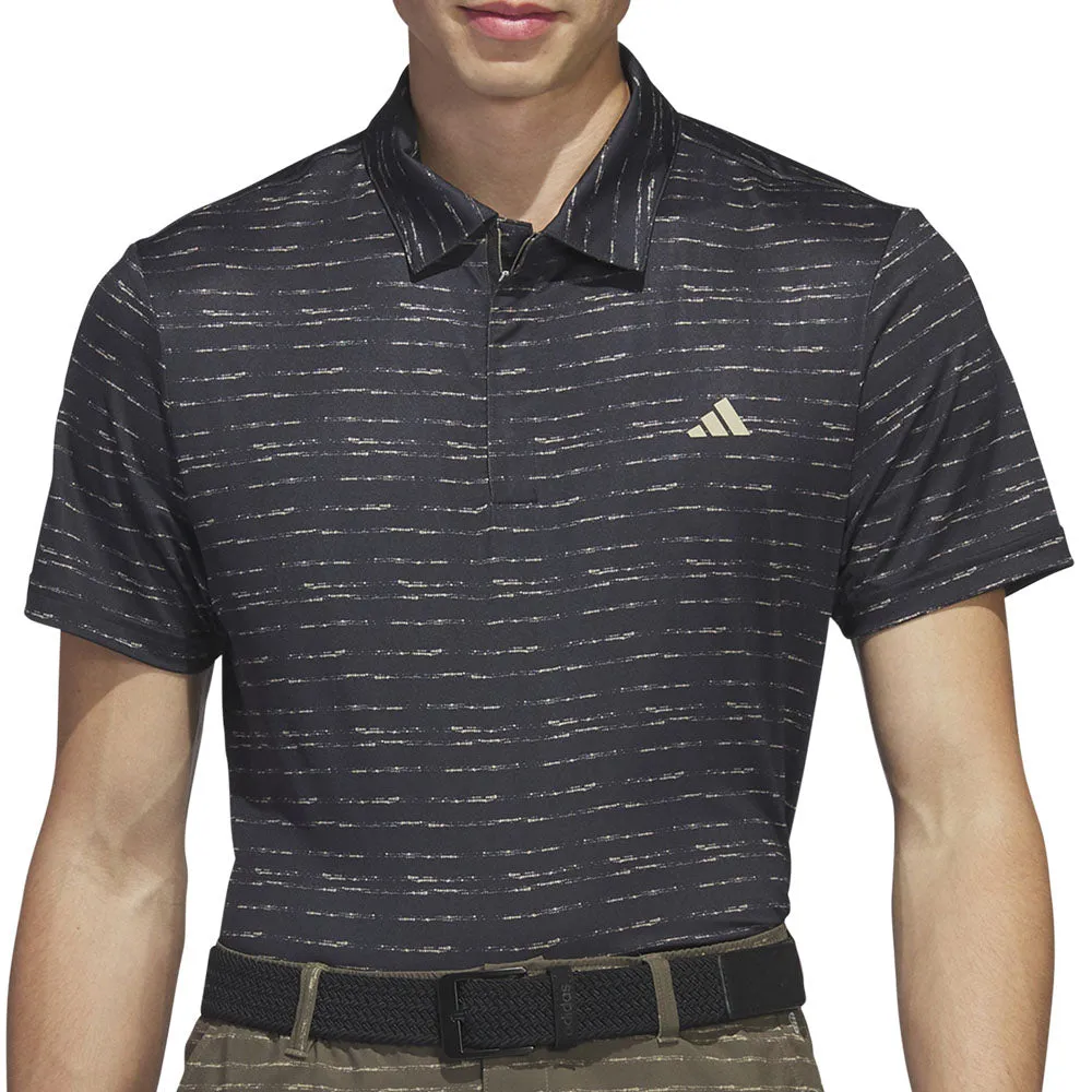Adidas Stripe Zip Polo Shirt - Black/Hemp Break Boundaries